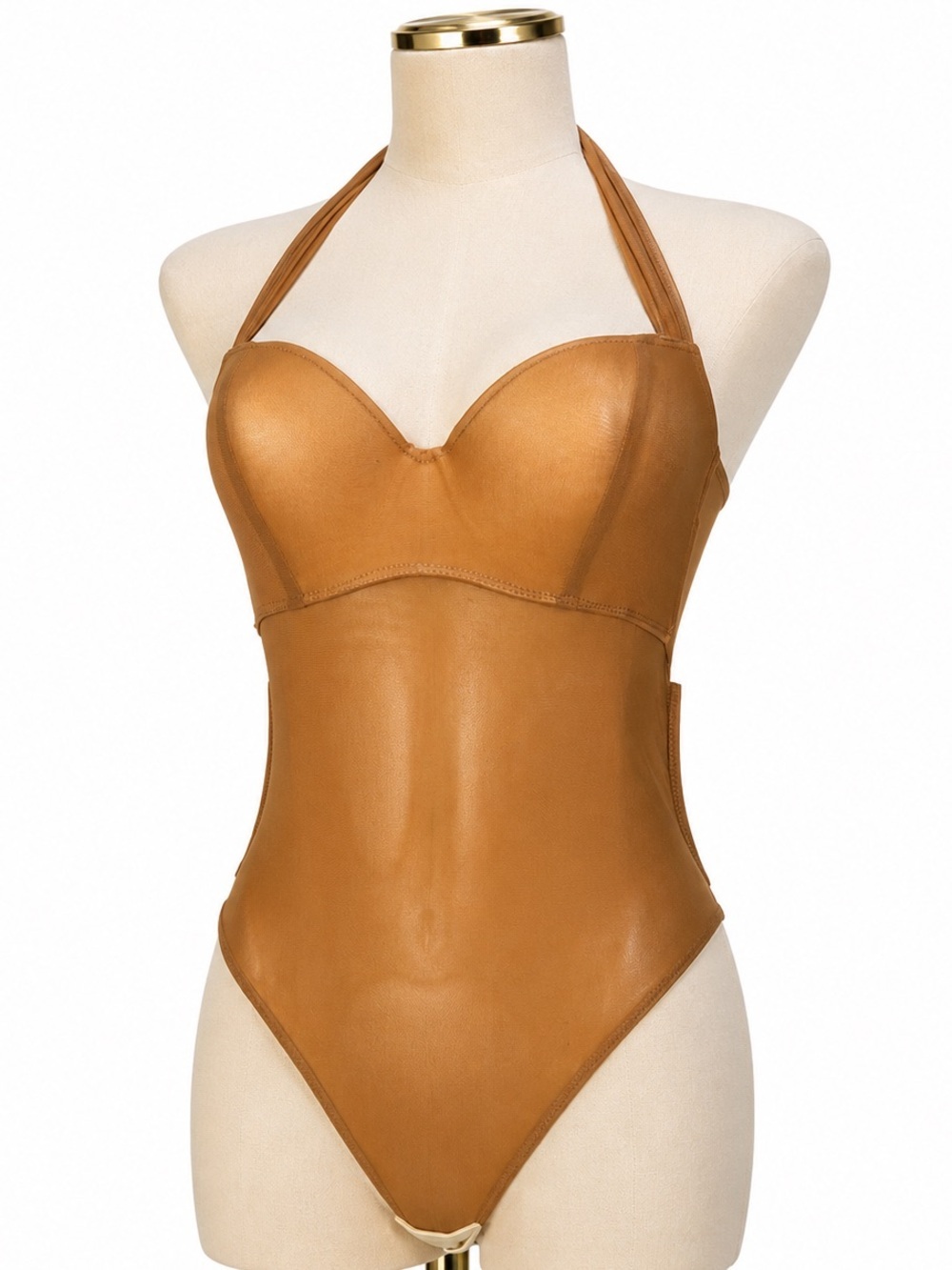 NEW Extraordinary Tan Mesh Shapewear Bodysuit Medium Dancewear Costume